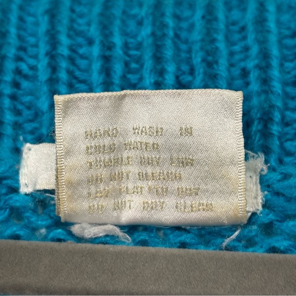 Vintage 80’s One Step Up Hand Knit Acrylic Colorblock Sweater Size Large - Picture 8 of 10